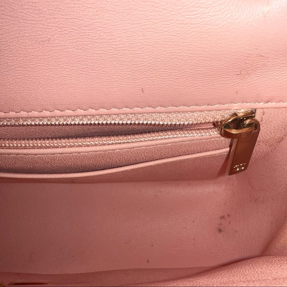 CHANEL MINI Lambskin Quilted Mini Rectangular Flap Light Orange - Picture 10 of 17